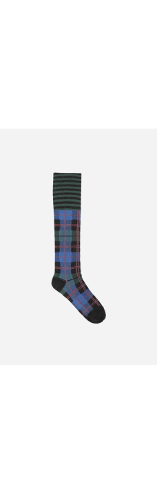 Ribbit Knee Sock, Blue Checks