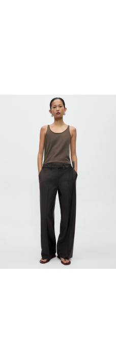 Low Rise Pants, Dark Brown