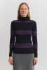 Rollneck Blouse, Navy/Violet