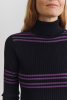 Rollneck Blouse, Navy/Violet