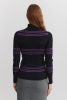 Rollneck Blouse, Navy/Violet