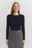 Rib Blouse, Navy