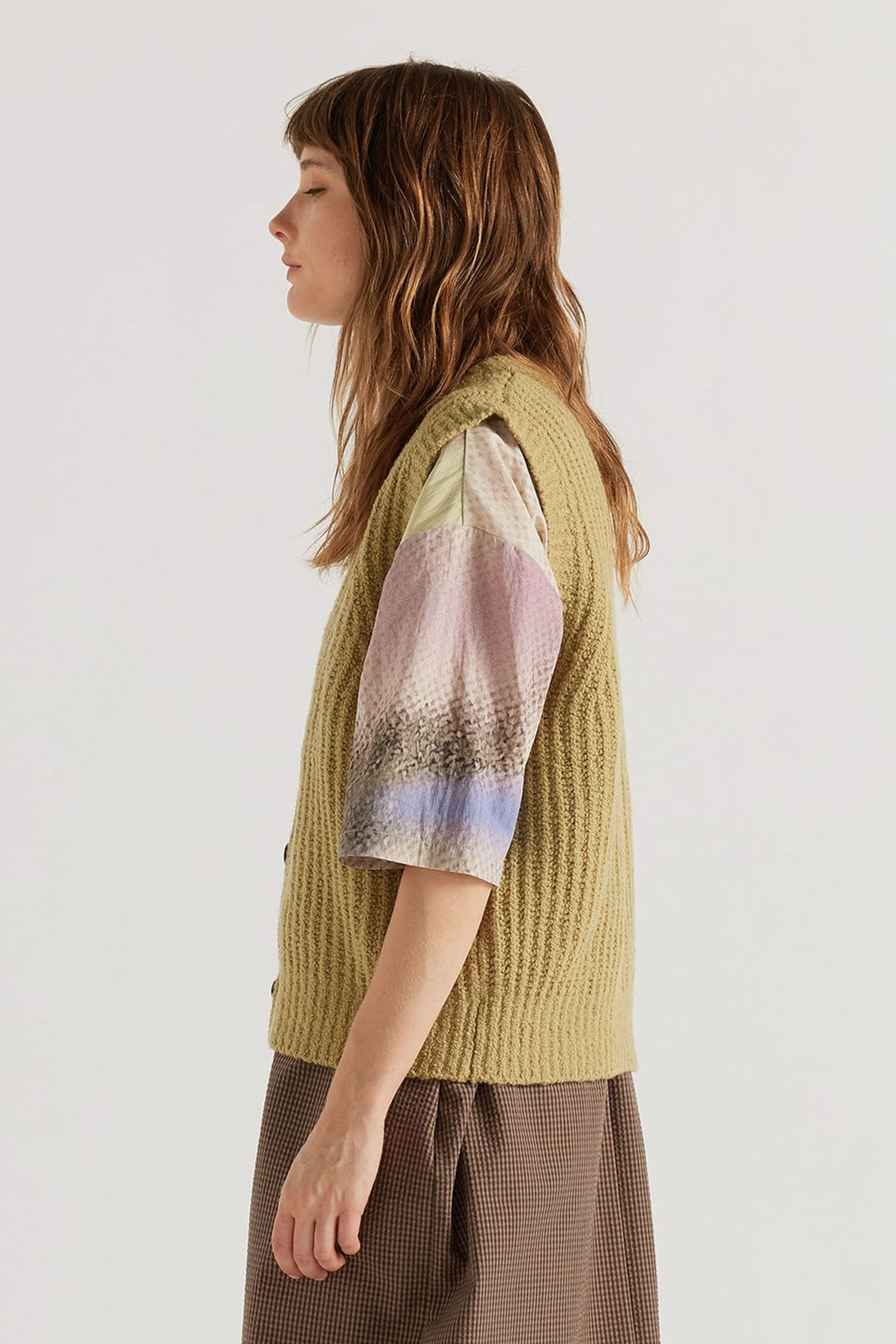 Kloke - Faint Knit Vest, Chartreuse - OOID Store, CHF 219.00