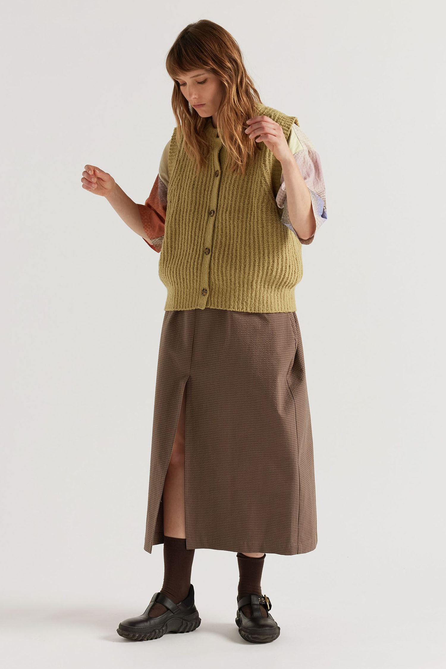 Kloke - Faint Knit Vest, Chartreuse - OOID Store, CHF 219.00