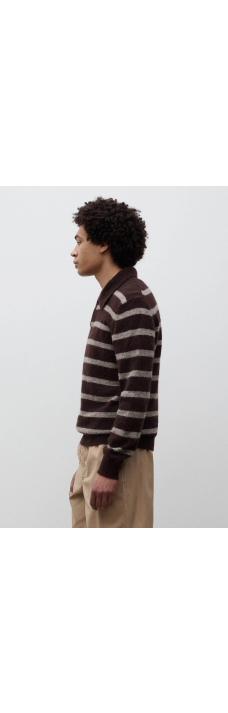 Gudme Alpaca Stripe Polo, Brown