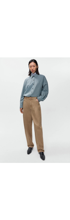 Denim Carrot Pants, Beige