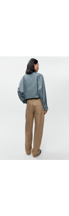 Denim Carrot Pants, Beige