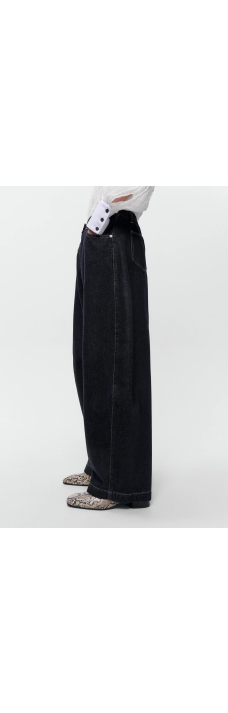 Curved Baggy Jeans, Black