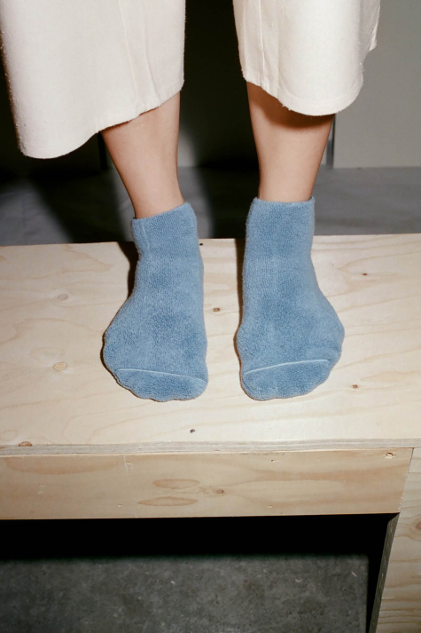 Buckle Ankle Socks, Blue