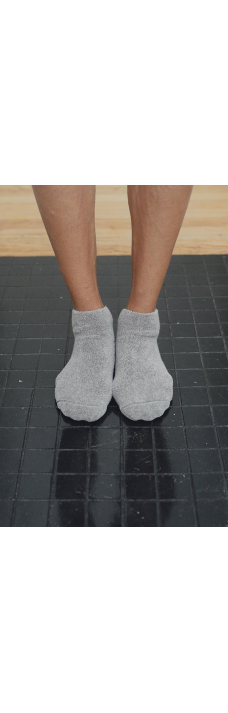Buckle Ankle Socks, Grey Mel.