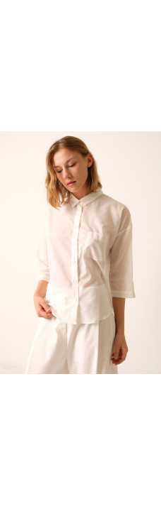 Relaxed Voile Shirt, White