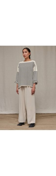 Ashe Stripe Sweater, Navy Natural