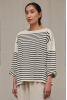 Ashe Stripe Sweater, Navy Natural