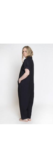 Astrid Jumpsuit Linen, Blue Black