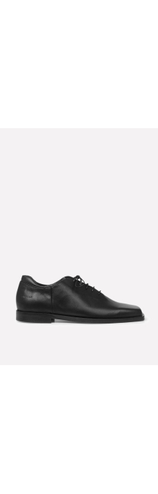 Square Lace-Up Shoe, Black
