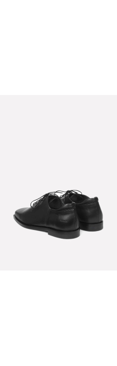 Square Lace-Up Shoe, Black