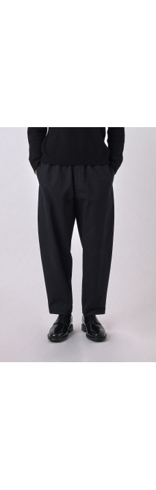 Elastic Pull-Up Trousers, Navy Black