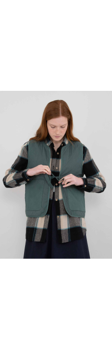 Cropped Gilet, Forest Green
