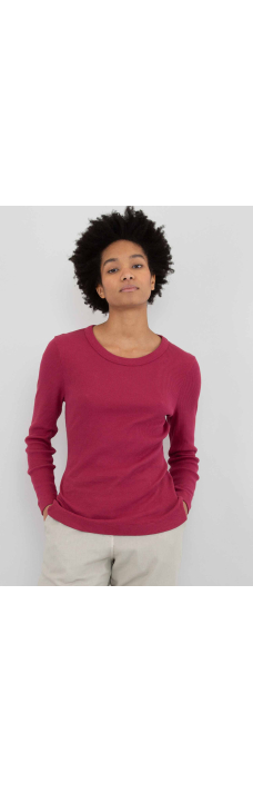 Fitted Tee LS, Pomegranate