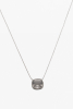 Square Faceted Quartz Neck, Silver