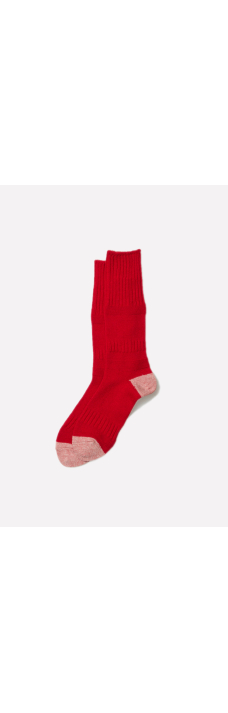 Guernsey Pattern Socks, Red/Coral