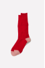 Guernsey Pattern Socks, Red/Coral