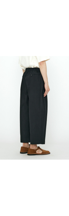 Pleated Trousers, Black Stripe