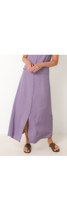 Long Buttoned Skirt, Lavander