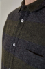 Simon Shirt Flannel, Striped Coal