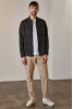 Simon Shirt Flannel, Striped Coal
