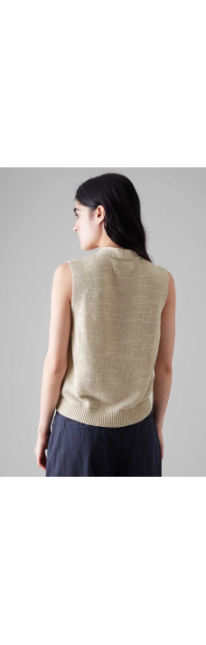 Fine Knitted Tank, Parchment