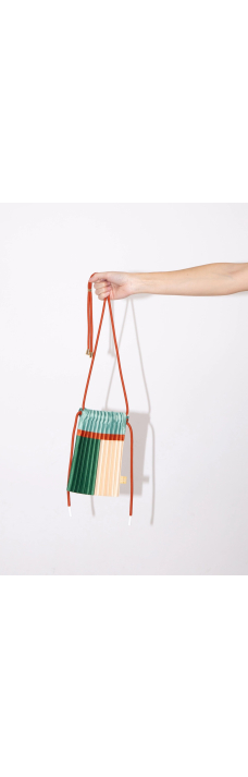 Mini Pleated Bag, Emerald