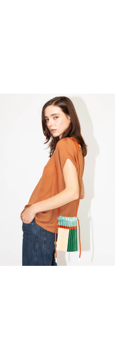 Mini Pleated Bag, Emerald