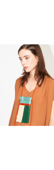 Mini Pleated Bag, Emerald