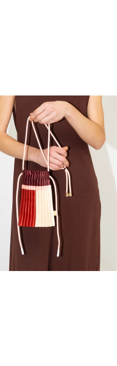 Mini Pleated Bag, Ruby