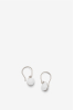 Ceramic Egg Earrings Silver, Ecru