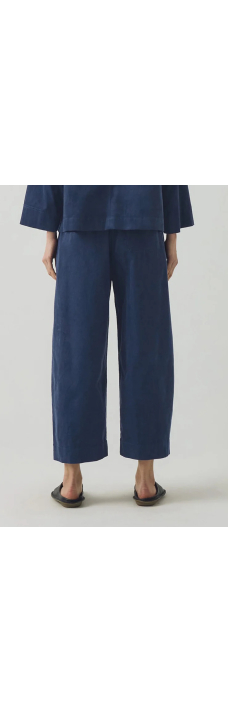 Barrel Leg Trousers, Denim Blue