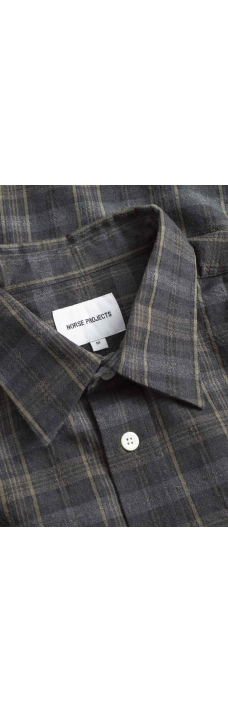 Ole Wool Check Shirt, Charcoal