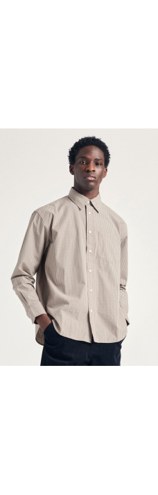 Ole Poplin Check Shirt, Walnut