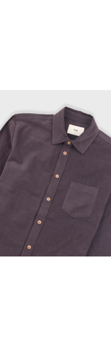 Direction Babycord Shirt, Black Grape