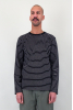 Textured Stripe LS, Black/Ecru