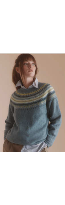 Fair Isle Yoke Crew, Oribe Green