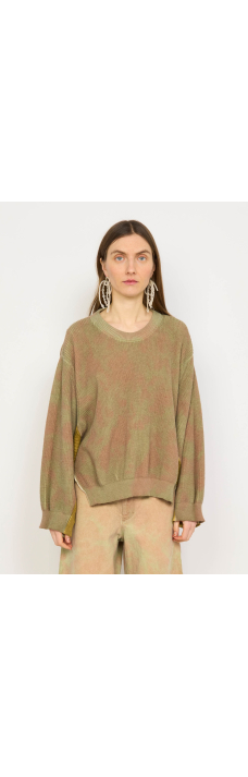 Rib Knit Sweater, Apricot/Apple