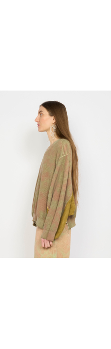 Rib Knit Sweater, Apricot/Apple