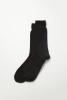 Cotton Waffle Crew Socks, Black