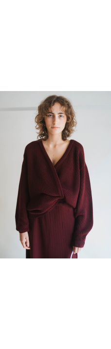 Classic Cardigan, Burgundy