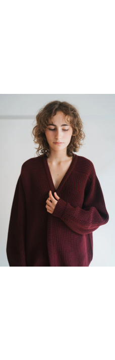 Classic Cardigan, Burgundy