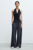 Tailored Drawstring Pants, Ebony
