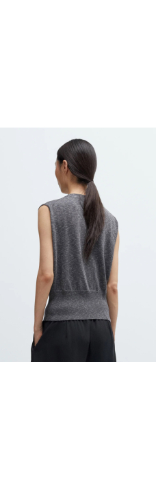 Flecked Cotton Waistcoat, Grey