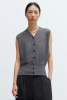 Flecked Cotton Waistcoat, Grey